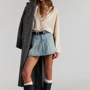 NWT Free People Hometown Denim Mini Skirt in Good Old Days